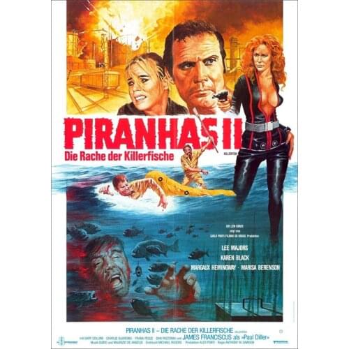 D0846 Killer Fish Movie (1979) Horror Silk Fabric Poster Art Decor Indoor Painting Gift