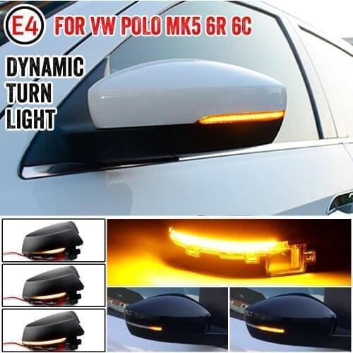 For Volkswagen VW Polo MK5 6R 6C 2009 -2017 Dynamic Turn Signal LED Side Rearview Mirror Indicator Blinker Repeater Light