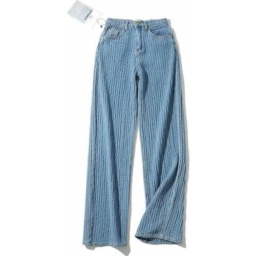 Net-a-Porter Ass Pocket Love Paste Denim Wide-legged High-waisted Trousers 2021 Summer DLZK527