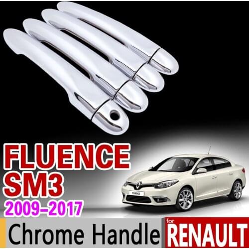 Chrome Handle Cover Trim Set for Renault Fluence SM3 2009 2010 2011 2012 2013 2014 2015 2017 2018 2019 Accessories Stickers