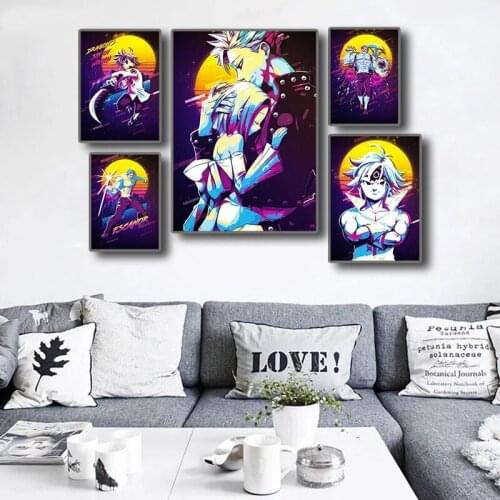 Home Decor Canvas Japanese Anime Seven Deadly Sins Pictures Wall Art Paintings Prints Modern Modular Poster Living Room No Frame