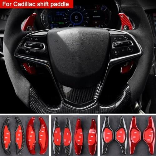 Fashion Accessory Carbon Fiber Steering Wheel Paddle Extension Shifter Cover Trim For Cadillac XT5 ATS-L CT6 CTS CTS-L 2013-2018