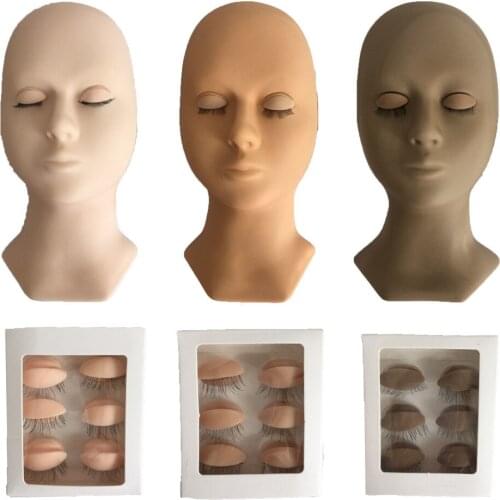 False Eyelashes Mannequin Model Head kit Practice False Lashes Extension Grafted Lashes Training Tools