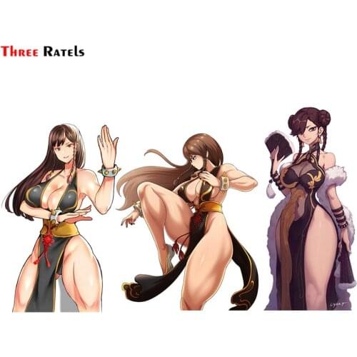 Three Ratels F429 chun Li Fighter Sticker For Passat B7 Anime Car Sticker Vinyl Decal For Room Wall Laptop Waredrobe Decoration