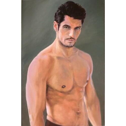 100%hand-painted Original Oil Painting, Male Nude,Man, Boy gay Model, Beauty, 007