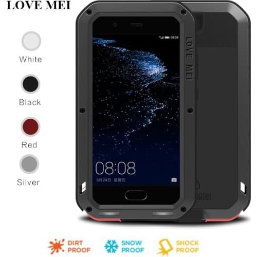 For Huawei P20 Pro Lite Case LOVE MEI Powerful Shockproof Aluminum Metal Gorilla Glass Cover Case For Huawei P40 P30 Pro Lite