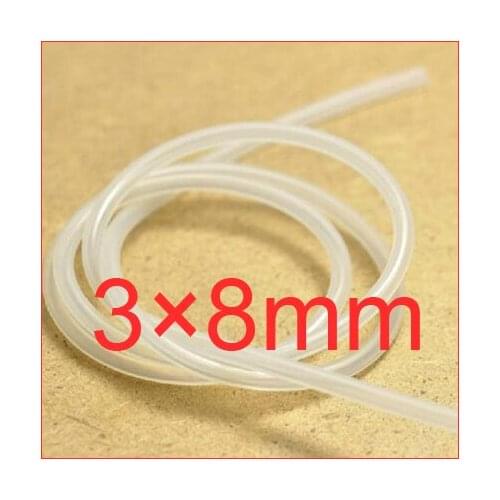 3mm ID 8mm OD 3X8 Transparent Silicone Rubber Tube Hose Pipe ( food grade ) medical flexible pipe,8 mm capillary tube