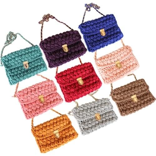 QJH Hand Knitting Bag Materials Package,Crochet T Shirt Yarn Of The Bag Material,Manual Cloth Fabric Strip Thread for Woven Bag
