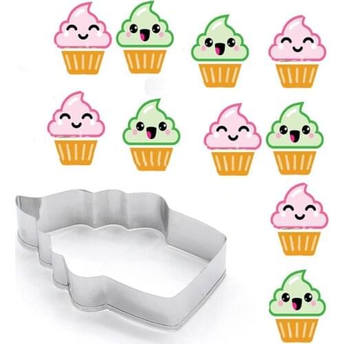 2pcs/set Stainless Steel Cupcake Ice Cream Cookie Stencils Pancake Biscuit Cutter Tools Baking Pastry Modelling Tools