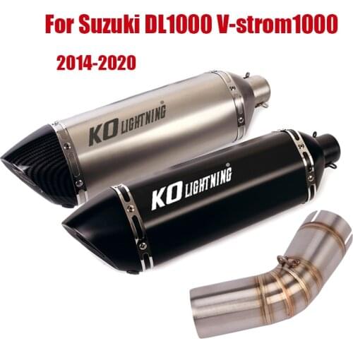 Exhaust System Pipe Middle Link Pipe Modified Connect Tube Slip On Exhaust Pipe Muffler For Suzuki DL1000 V-strom1000 2014-2020