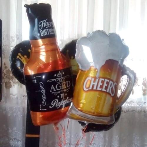 Whiskey Beer Foil Balloons Set Happy Birthday Party Decorations Kids Baby Shower Helium Globos Wedding Event Party Supplies