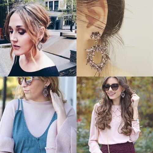 PPG&PGG Crystal Drop Dangle Earrings for Women 2019 Hot Sale Boho Rhinestone Statement Earring Fashion Jewelry Bijoux