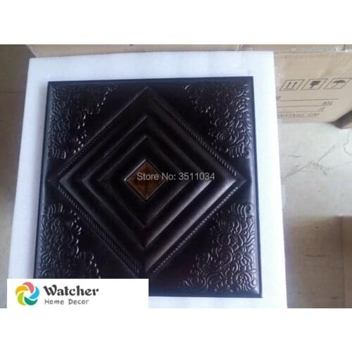 1box 8pcs Eco-friendly 3D leather wall panel 3D Carved Wall Panel DIY Self-adhesive Wall Sticker for Room Decor Background