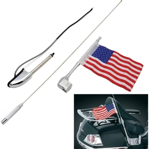 Antenna For Honda GL1800 01-14 Motorcycle Antenna Kit Audio Navi Comfort +Flag GL 1800 Glodwing Rated 5.0 /5 based on 5 cus