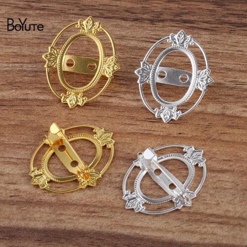 BoYuTe Custom (200 Pieces/Lot) 35*30MM Filigree Brooch Base Factory Direct Sale Handmade Diy Jewelry Making Accessories