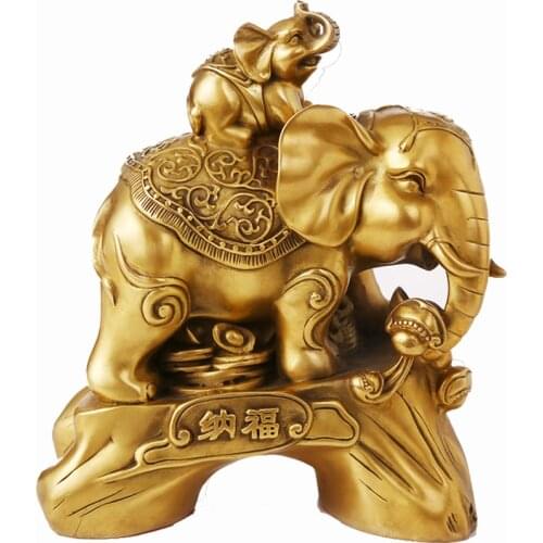 All-bronze Elephant Decorations Lucky Urging Officials Home Furnishings Crafts Figurines Miniatures Ornaments Fengshui