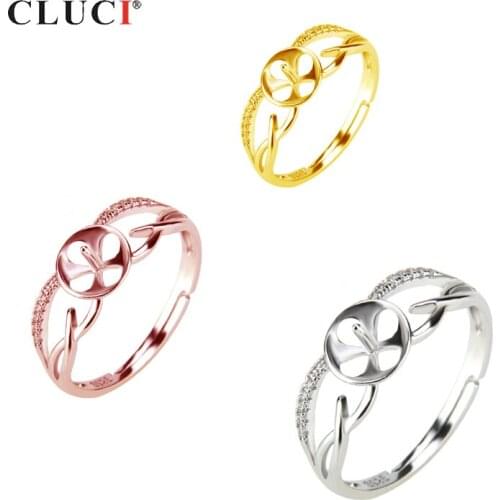 CLUCI Simple Silver 925 Adjustable Wedding Rings For Women Jewelry Sterling Silver Female Engagement Ring Jewelry SR2050SB