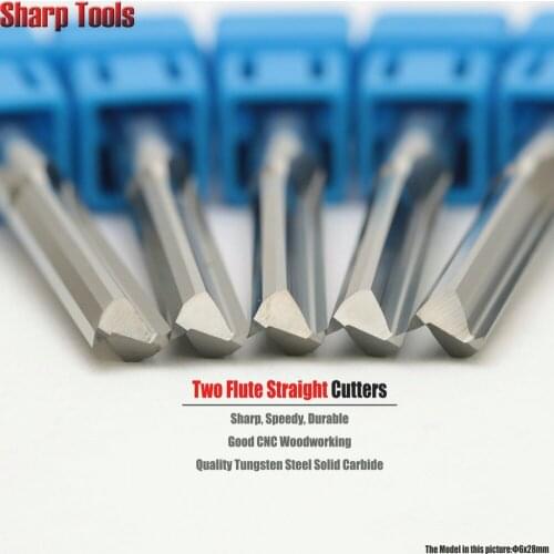 6mm Cel12-22mm 2 Flute Straight Milling Tools Wood Router Bit Tungsten Carbide Cutters Engraving End Mill Straight Cutting Bits