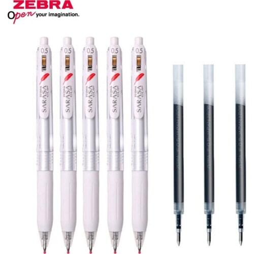 2/3/5Pcs ZEBRA Gel Pen Red Feather Limited Edition JJ99 0.5mm Replaceable Refill Pressed JJ15 Student White Rod Pens For School