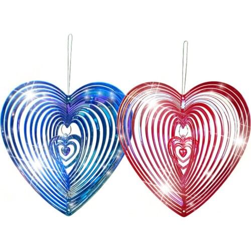 Geometric Art Heart Wind Spinner Garden Yard Art Wind Spinners Beating Heart Wind Spinner Perfect Choice To Make Your House Show