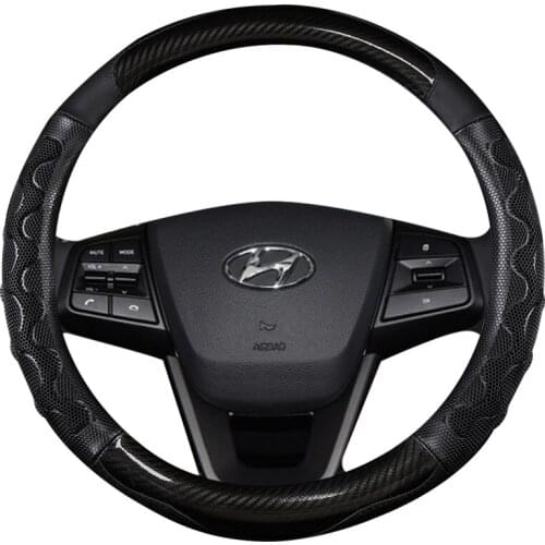 PU Leather 38CM Car Steering Wheel Cover Anti-slip for Hyundai i30 kona i10 i35 elantra santa fe Auto Accessories