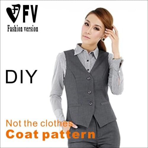 Womens handsome professional wear standard cutting design drawings vest vest 1:1 clothing pattern BWT-26