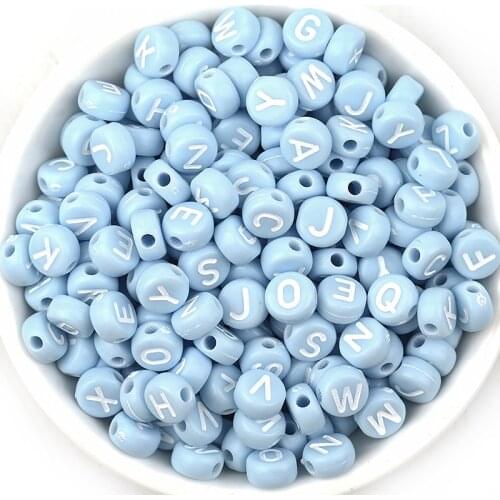 4*7m Acrylic Mixed Color Letter Round Flat Alphabet Spacer Beads For Jewelry Making Handmade Diy Bracelet Necklace