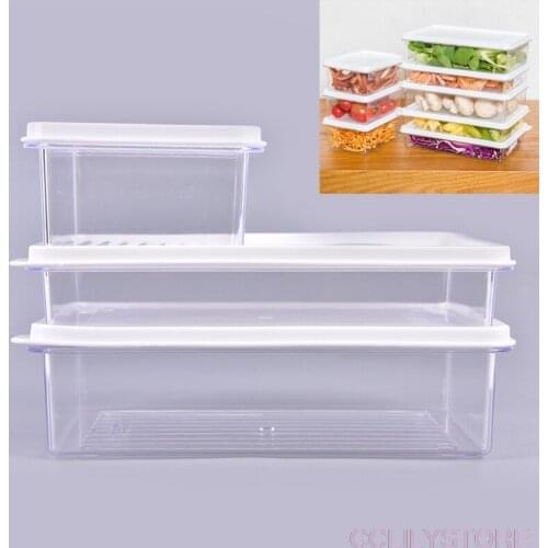 Kitchen Stackable Transparent Refrigerator Sealed Fresh Box Food Storage Box Home Multi-functional Container Plastic Organizer