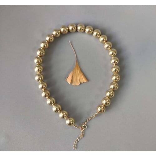 2020 Summer New Fashion Metal Bead Necklace Handmade Beaded Short Jewelry Adjustable Length Man Women charm choker gift for girl