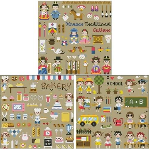 Cartoon story patterns counted 11CT 14CT Cross Stitch Sets DIY Chinese Cross-stitch Kits Embroidery Needlework