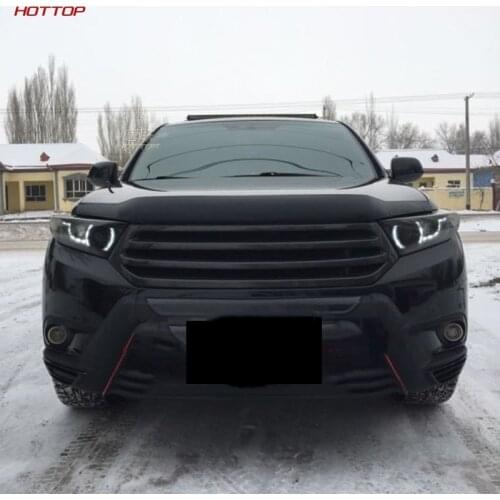 Matt Black Resin Front Upper Center Grille Trims Fit For Toyota Highlander 2012-2013 Car Accessories