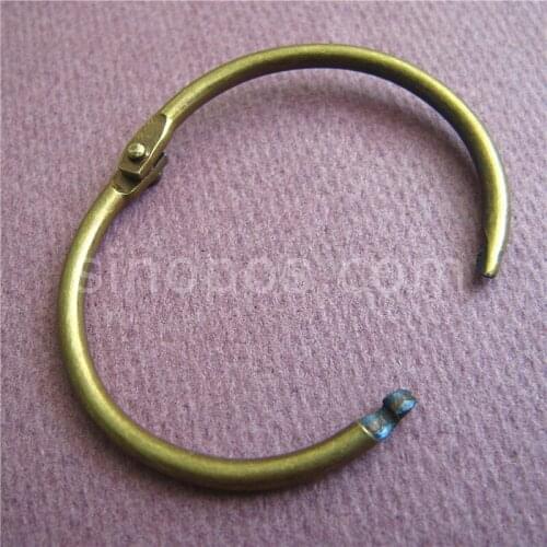 Metal Paper Binding Rings 38mm colored in plating finish, Hinged Split locking key rings, card catalogue menu collection binder