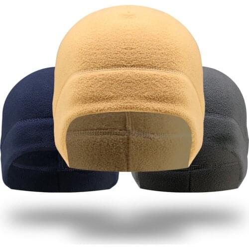 Men Women Unisex Winter Solid Color Soft Warm Watch Cap Polar Fleece Thickened Military Army Beanie Hat Windproof Outdoor