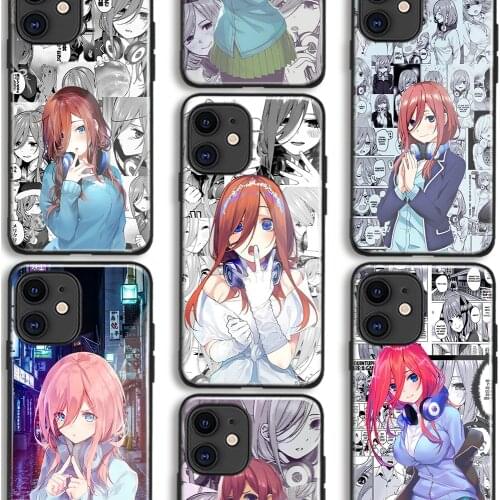 Miku Nakano 5Toubun No Hanayome Anime Soft Silicon Glass Phone Case for IPhone SE 6s 7 8 Plus X Xr Xs 11 12 Mini Pro Max Samsung