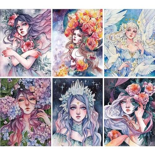 Full Round Art Character Diamond Drawing Mosaic Painting 5D DIY Diamond Embroidery Home Decoration Gifts Brain Game