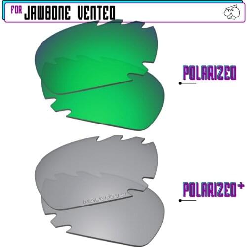 EZReplace Polarized Replacement Lenses for - Oakley Jawbone Vented Sunglasses - SilverP Plus-Green P