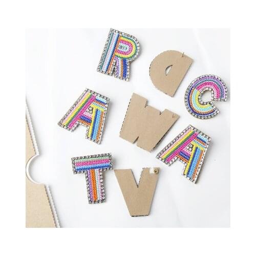 Alphabet Rhinestone Ear Studs European and American fashion alphabet earrings simple embroidery wild earrings earrings 622