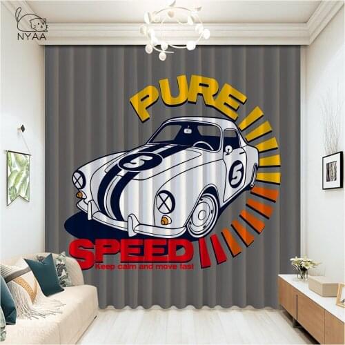 3D Print Motorcycle/Bicycle Child Curtain French Window Kitchen Curtains Home Essentials Curtains In The Hall Micro Shading