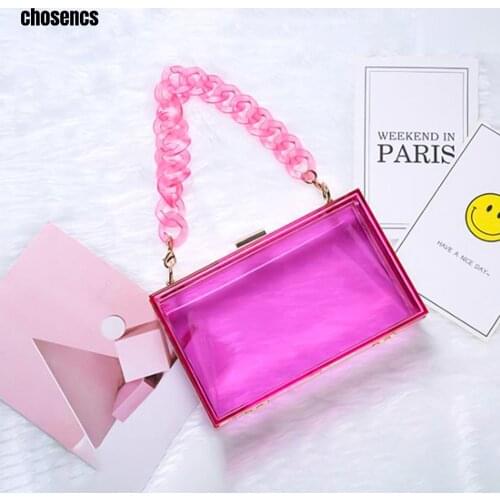 2021 Box Handbag Women Purses Acrylic Shoulder Bag Ladies Candy Color Party Handbag Fashion Shopping Jelly Mini Bag Hot Sales