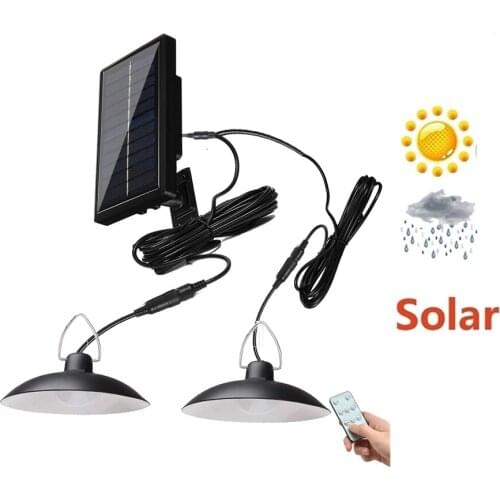 Retro Lampshade White SMD LED Solar Pendant Light Waterproof Pendant Sensitive Lamp for Farm Garden Yard Patio Balcony House Lan