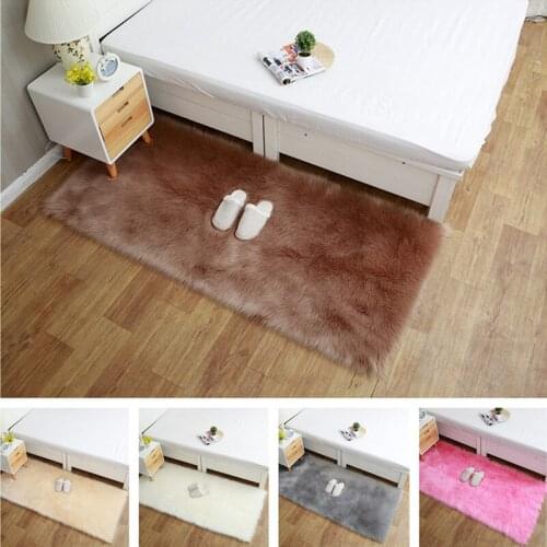 Thick plush Artificial wool carpet luxury bed bedroom living room rug windows fur rug pad sofa soft rug tapetes customized