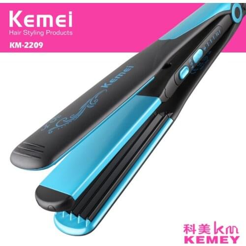 110-240V kemei hair straightener styling tool curling irons curler professional 2 in 1 ionic straightening iron & curler