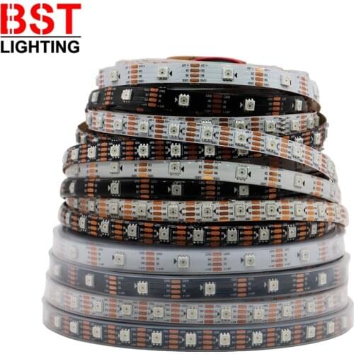 1/2/3/4/5m WS2815 12V (WS2812B/WS2813) RGB LED Pixels Strip Light Individually Addressable LED Dual-Signal 30/60/100/144 Leds/m