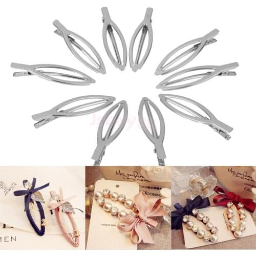 10Pcs Oval Square Shape Hair Clips Duck-Bill Clips DIY Accessory