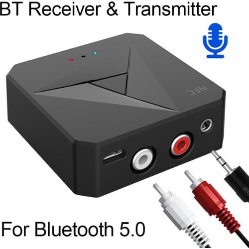 2 In 1 Bluetooth 5.0 Receiving Transmitting Car 3.5AUX RCA Phone NFC Adapter