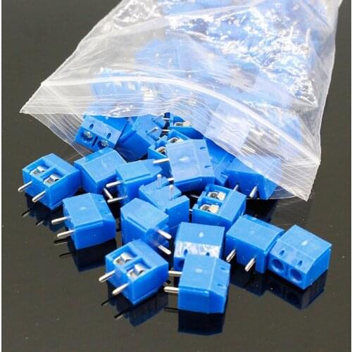 20pcs KF301-2P 2 Pin Plug-in Screw Terminal Block Contor 5.08mm Pitch