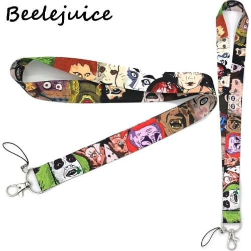 24pcs Michael Myers Horror characters halloween kids 90s funny vintage Neck Lanyards ID card holder keychain Mobile Phone Strap