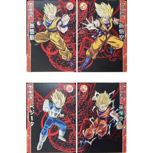 Dragon Ball 4pcs/set Gilded Shenron Flash Card 2 Group Son Goku Vegetto Hobbies Toys Hobby Game Collection Anime Battle Cards