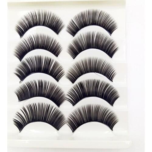 5 Pairs Machine-made 3D False Eyelashes Thick Straight Natural Party Bar Eye Makeup Tools Beauty Cosmetic