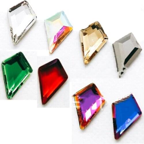 50pcs 5.5X8cm Arrow Rhinsetones Flatback Seeds Glass Gems Nail Decorations AB+Colorful Rhinestone Design Nail Crystal Stones